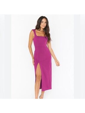 Show me your MuMu Eden Midi Dress in Fuchsia Rose